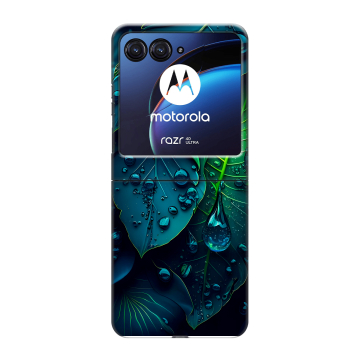 Пластиковый чехол на Motorola Razr 40 Ultra с принтом Листья