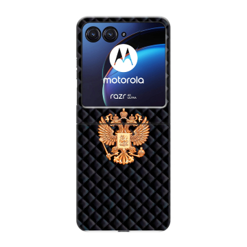 Пластиковый чехол на Motorola Razr 40 Ultra с принтом Герб России принт