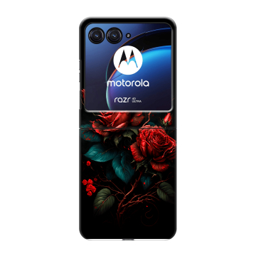 Пластиковый чехол на Motorola Razr 40 Ultra с принтом Розы красные
