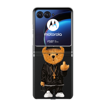 Пластиковый чехол на Motorola Razr 40 Ultra с принтом Мишка