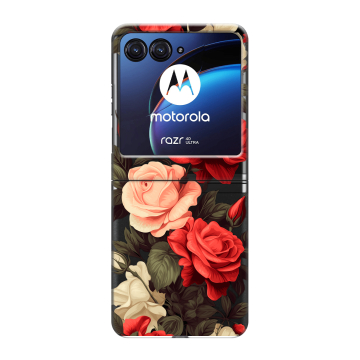 Пластиковый чехол на Motorola Razr 40 Ultra с принтом Розы