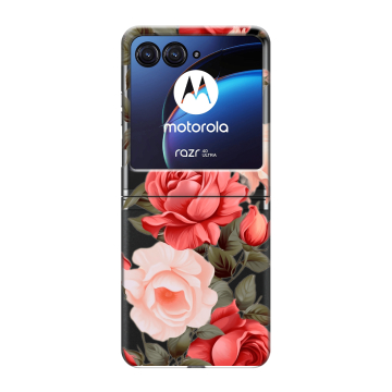 Пластиковый чехол на Motorola Razr 40 Ultra с принтом Розы