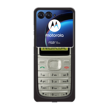 Пластиковый чехол на Motorola Razr 40 Ultra с принтом Ретро Нокия