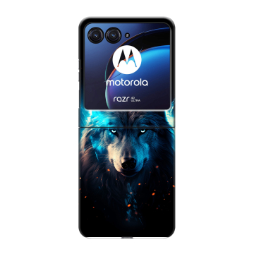 Пластиковый чехол на Motorola Razr 40 Ultra с принтом Волк ночной