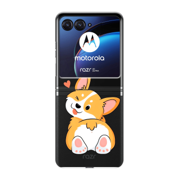 Пластиковый чехол на Motorola Razr 40 Ultra с принтом Корги