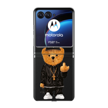 Пластиковый чехол на Motorola Razr 40 Ultra с принтом Плюшевый медведь