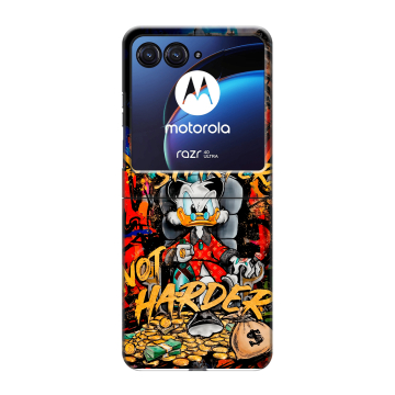 Пластиковый чехол на Motorola Razr 40 Ultra с принтом Дональд Дак Деньги