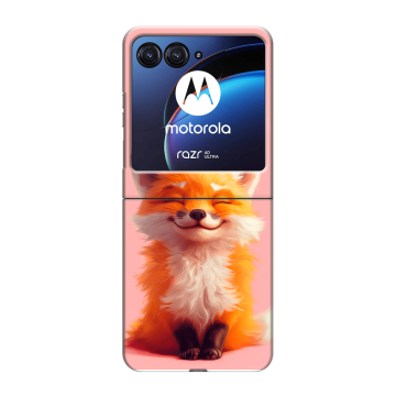 Пластиковый чехол на Motorola Razr 40 Ultra с принтом милая лиса
