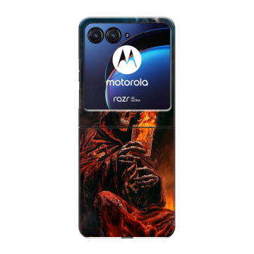 Пластиковый чехол на Motorola Razr 40 Ultra с принтом Скелет и карты