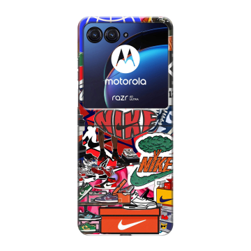 Пластиковый чехол на Motorola Razr 40 Ultra с принтом Найк Nike яркий