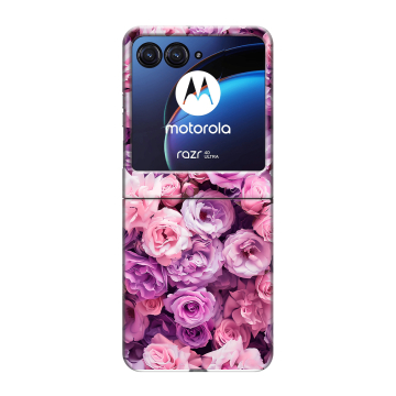 Пластиковый чехол на Motorola Razr 40 Ultra с принтом лавандовые розы Пластиковый чехол на Motorola Razr 40 Ultra с принтом лавандовые розы