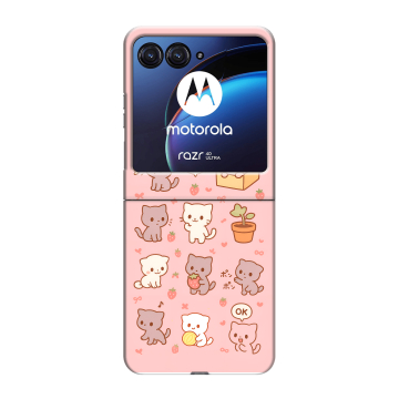 Пластиковый чехол на Motorola Razr 40 Ultra с принтом Hello Kitty Хелоу Кити