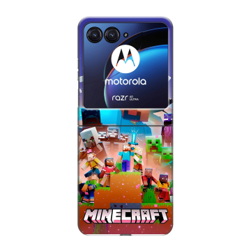 Пластиковый чехол на Motorola Razr 40 Ultra с принтом Майнкрафт Minecraft