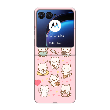 Пластиковый чехол на Motorola Razr 40 Ultra с принтом Hello Kitty Хелоу Кити