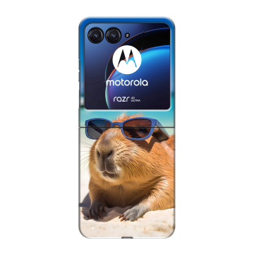 Пластиковый чехол на Motorola Razr 40 Ultra с принтом Капибара