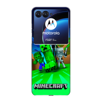 Пластиковый чехол на Motorola Razr 40 Ultra с принтом Майнкрафт