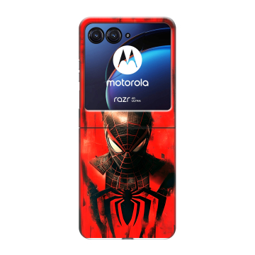 Пластиковый чехол на Motorola Razr 40 Ultra с принтом человек паук spiderman