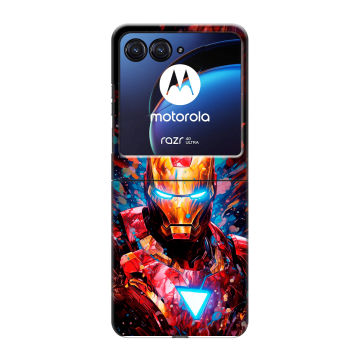 Пластиковый чехол на Motorola Razr 40 Ultra с принтом Железный человек Ironman