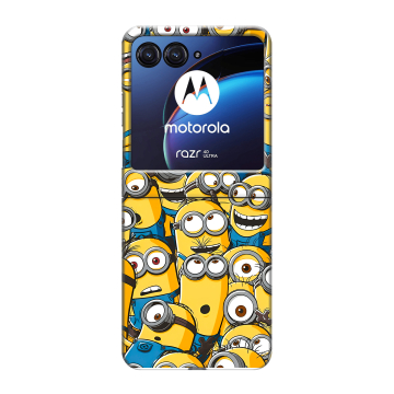 Пластиковый чехол на Motorola Razr 40 Ultra с принтом Миньоны