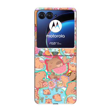 Пластиковый чехол на Motorola Razr 40 Ultra с принтом капибары