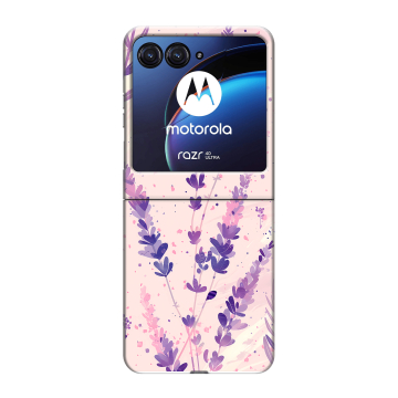 Пластиковый чехол на Motorola Razr 40 Ultra с принтом цветы лаванда