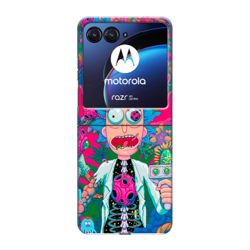 Пластиковый чехол на Motorola Razr 40 Ultra с принтом Рик и Морти Rick Morty
