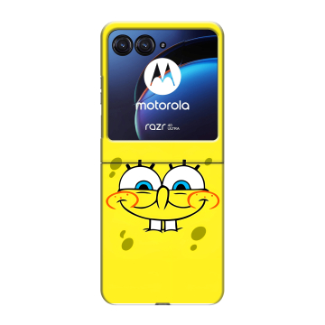 Пластиковый чехол на Motorola Razr 40 Ultra с принтом спанчбоб спанч боб