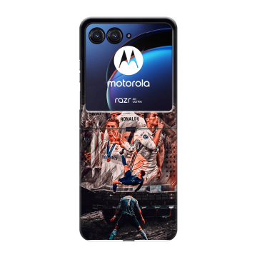 Пластиковый чехол на Motorola Razr 40 Ultra с принтом Реал Роналдо Real Ronaldo