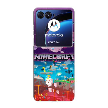 Пластиковый чехол на Motorola Razr 40 Ultra с принтом Майнкрафт Minecraft