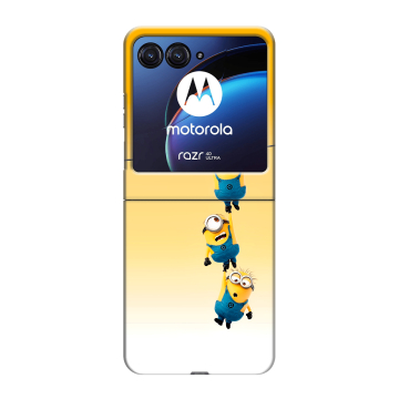 Пластиковый чехол на Motorola Razr 40 Ultra с принтом Миньоны