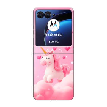 Пластиковый чехол на Motorola Razr 40 Ultra с принтом Единорог