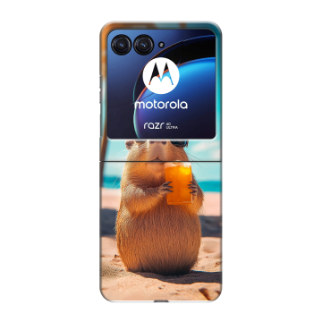 Пластиковый чехол на Motorola Razr 40 Ultra с принтом Капибара