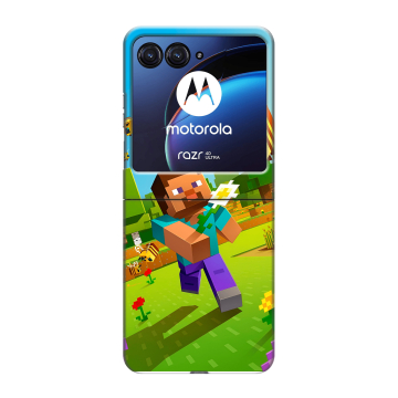 Пластиковый чехол на Motorola Razr 40 Ultra с принтом Майнкрафт Minecraft