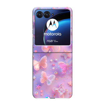 Пластиковый чехол на Motorola Razr 40 Ultra с принтом Бабочки