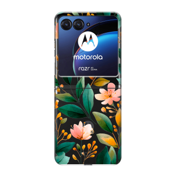 Пластиковый чехол на Motorola Razr 40 Ultra с принтом Цветы паттерн Пластиковый чехол на Motorola Razr 40 Ultra с принтом Цветы паттерн