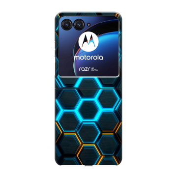Пластиковый чехол на Motorola Razr 40 Ultra с принтом Неоновые соты Пластиковый чехол на Motorola Razr 40 Ultra с принтом Неоновые соты