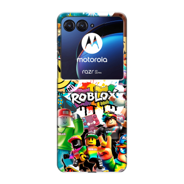 Пластиковый чехол на Motorola Razr 40 Ultra с принтом Roblox Роблокс