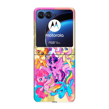 Пластиковый чехол на Motorola Razr 40 Ultra с принтом My little pony Дружба чудо
