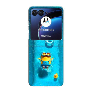 Пластиковый чехол на Motorola Razr 40 Ultra с принтом Миньоны