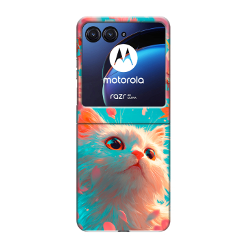 Пластиковый чехол на Motorola Razr 40 Ultra с принтом Красивый кот Пластиковый чехол на Motorola Razr 40 Ultra с принтом Красивый кот