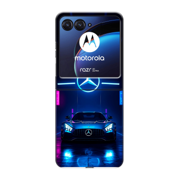 Пластиковый чехол на Motorola Razr 40 Ultra с принтом Mercedes Мерседес