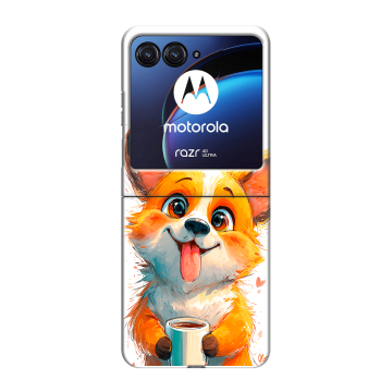 Пластиковый чехол на Motorola Razr 40 Ultra с принтом корги