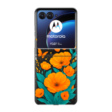 Пластиковый чехол на Motorola Razr 40 Ultra с принтом цветы бабочки Пластиковый чехол на Motorola Razr 40 Ultra с принтом цветы бабочки