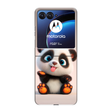 Пластиковый чехол на Motorola Razr 40 Ultra с принтом милая панда