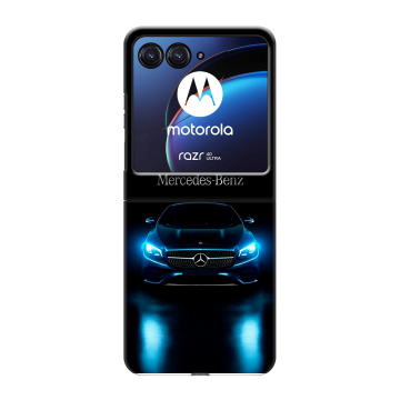 Пластиковый чехол на Motorola Razr 40 Ultra с принтом Mercedes Мерседес