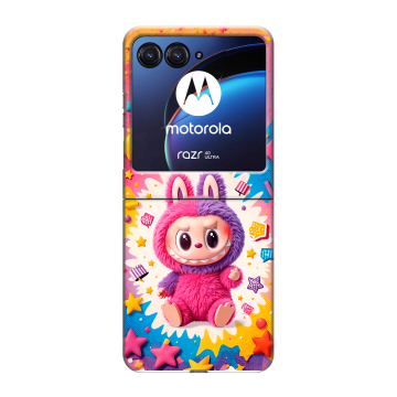 Пластиковый чехол на Motorola Razr 40 Ultra с принтом Labubu Лабубу