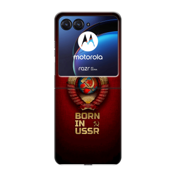 Пластиковый чехол на Motorola Razr 40 Ultra с принтом Флаг Герб СССР Пластиковый чехол на Motorola Razr 40 Ultra с принтом Флаг Герб СССР