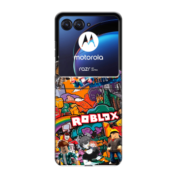 Пластиковый чехол на Motorola Razr 40 Ultra с принтом Roblox Роблокс