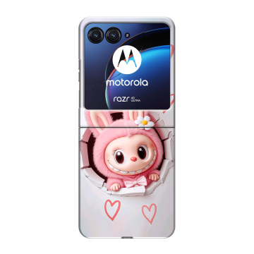 Пластиковый чехол на Motorola Razr 40 Ultra с принтом Labubu Лабубу