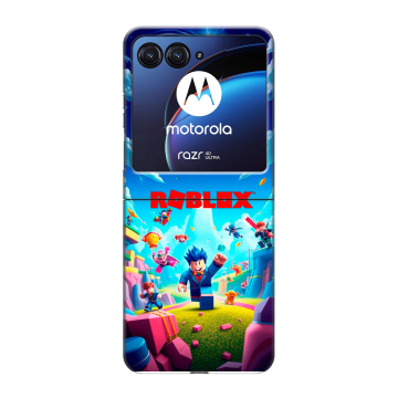 Пластиковый чехол на Motorola Razr 40 Ultra с принтом Roblox Роблокс